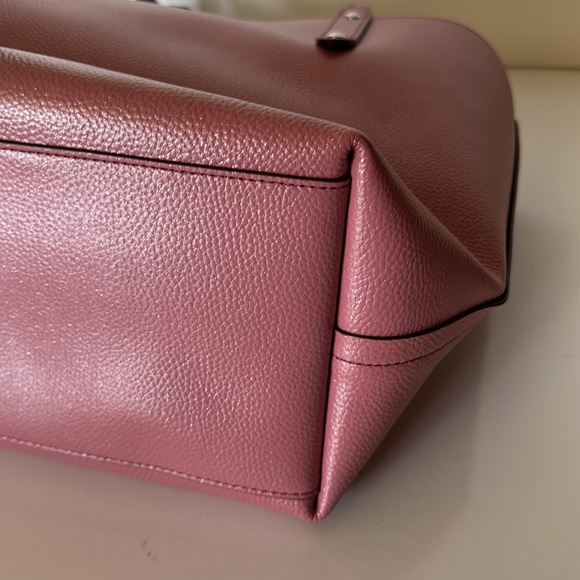 Coach 58850 Market Tote Pebble Leather Glitter Pink Rose Polished Silver Hangbag - Picture 8 of 10